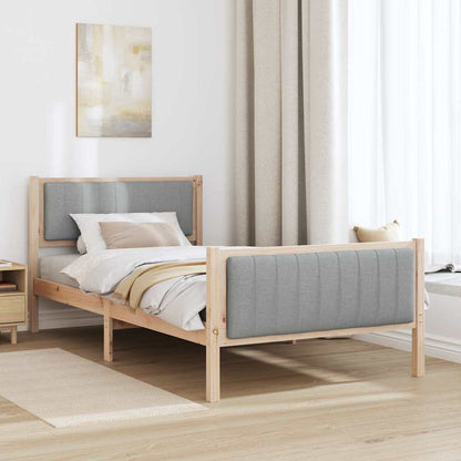 Rám Postele S Čelo Hnědá A Světlá Šedá 100 X 200 Cm