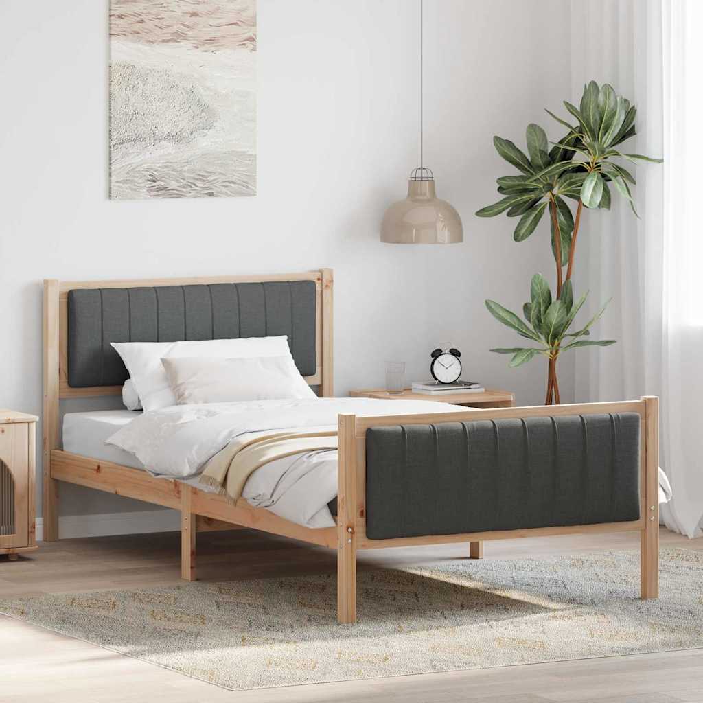 Rám Postele S Čelo Hnědá A Tmavě Šedá 100 X 200 Cm