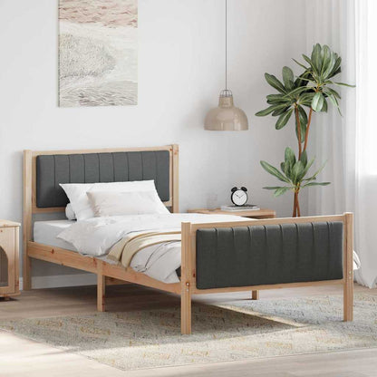 Rám Postele S Čelo Hnědá A Tmavě Šedá 100 X 200 Cm