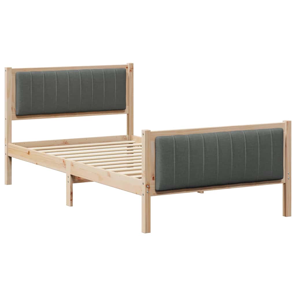Rám Postele S Čelo Hnědá A Tmavě Šedá 100 X 200 Cm