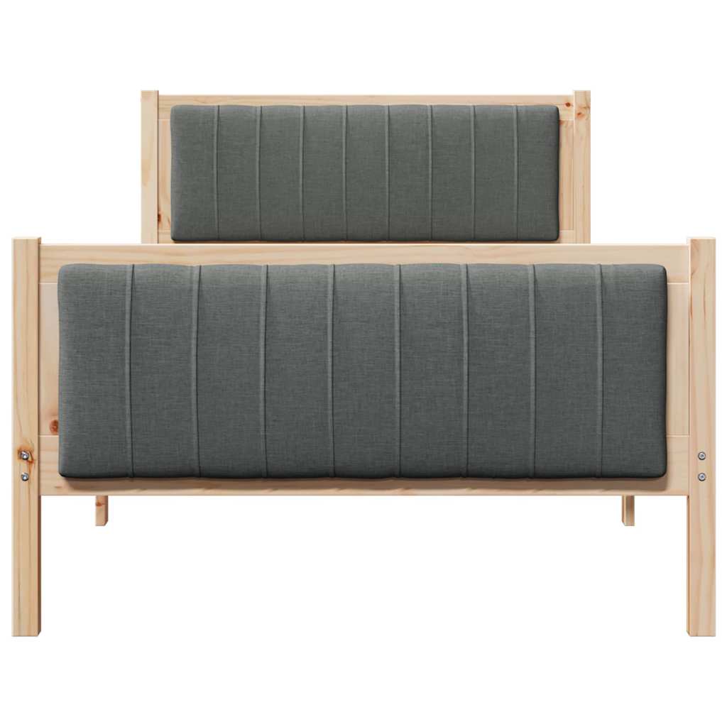Rám Postele S Čelo Hnědá A Tmavě Šedá 100 X 200 Cm