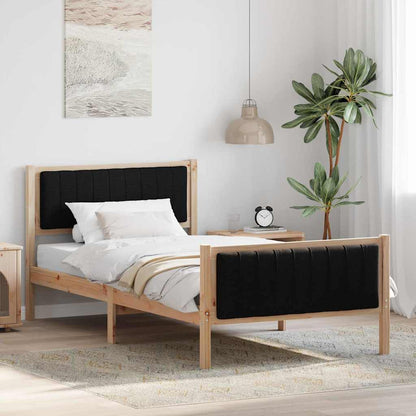 Rám Postele Hnědo-Černá 100 X 200 Cm Masivní Borovicové Dřevo