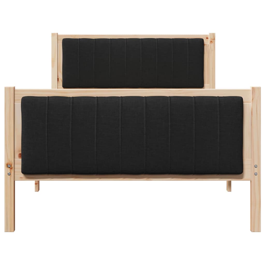 Rám Postele Hnědo-Černá 100 X 200 Cm Masivní Borovicové Dřevo