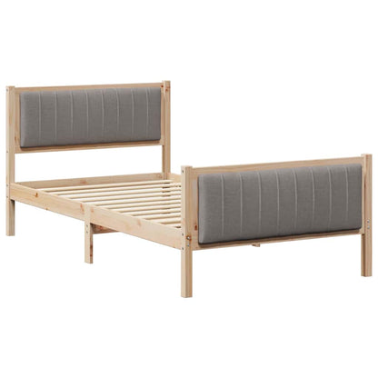 Rám Postele Hnědá A Taupe 100 X 200 Cm Masivní Borovicové Dřevo