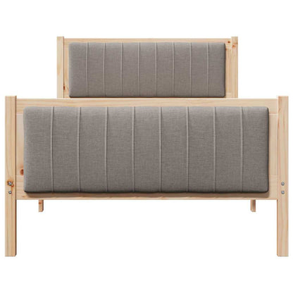Rám Postele Hnědá A Taupe 100 X 200 Cm Masivní Borovicové Dřevo