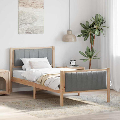 Rám Postele S Čelo Hnědá A Světlá Šedá 90 X 200 Cm
