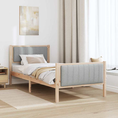 Rám Postele S Čelo Hnědá A Světlá Šedá 90 X 200 Cm