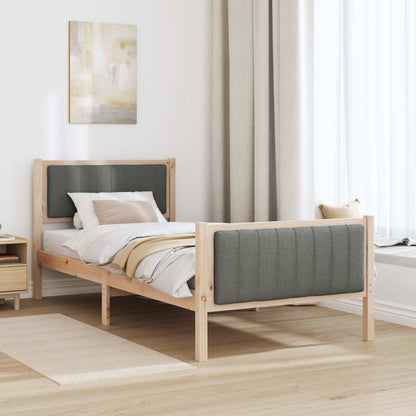Rám Postele S Čelo Hnědá A Tmavě Šedá 90 X 200 Cm