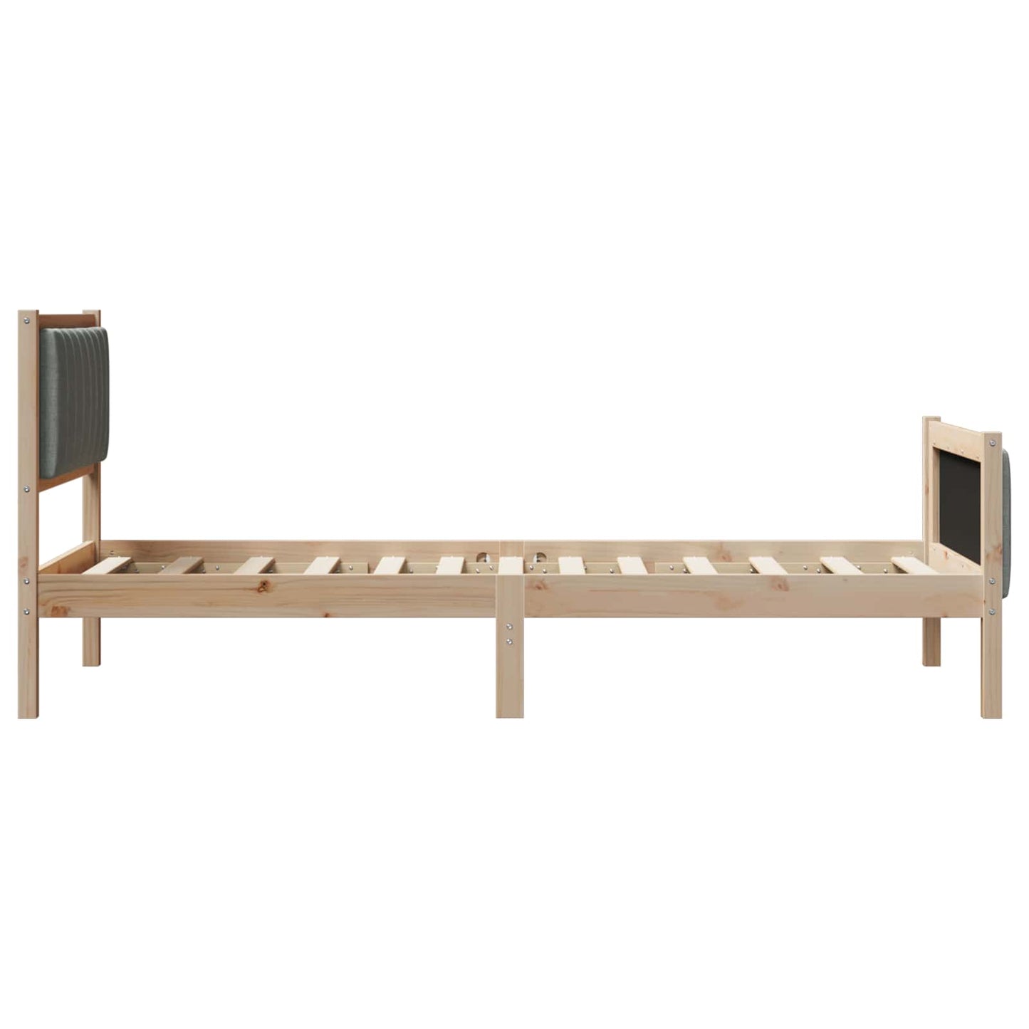 Rám Postele S Čelo Hnědá A Tmavě Šedá 90 X 200 Cm