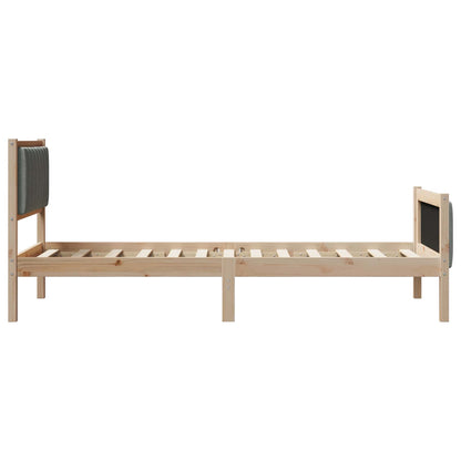 Rám Postele S Čelo Hnědá A Tmavě Šedá 90 X 200 Cm