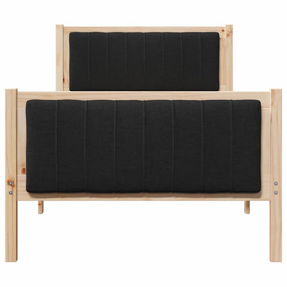 Rám Postele Hnědo-Černá 90 X 200 Cm Masivní Borovicové Dřevo