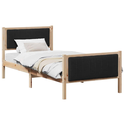 Rám Postele Hnědo-Černá 90 X 200 Cm Masivní Borovicové Dřevo