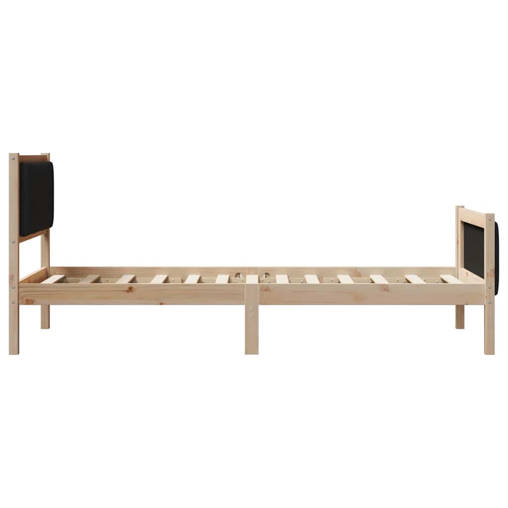 Rám Postele Hnědo-Černá 90 X 200 Cm Masivní Borovicové Dřevo