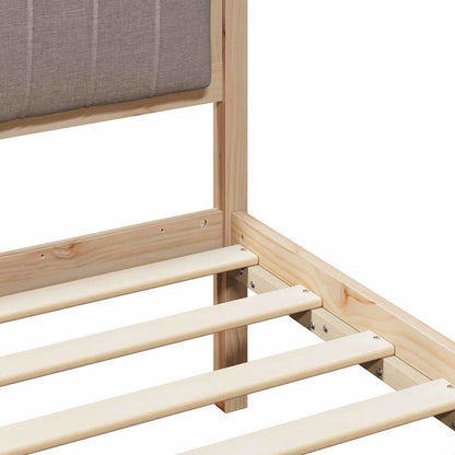 Rám Postele Hnědá A Taupe 90 X 200 Cm Masivní Borovicové Dřevo