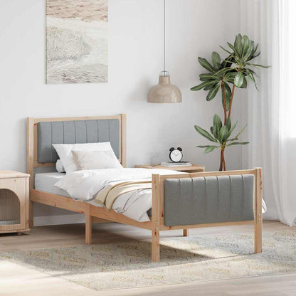 Rám Postele S Čelo Hnědá A Světlá Šedá 80 X 200 Cm