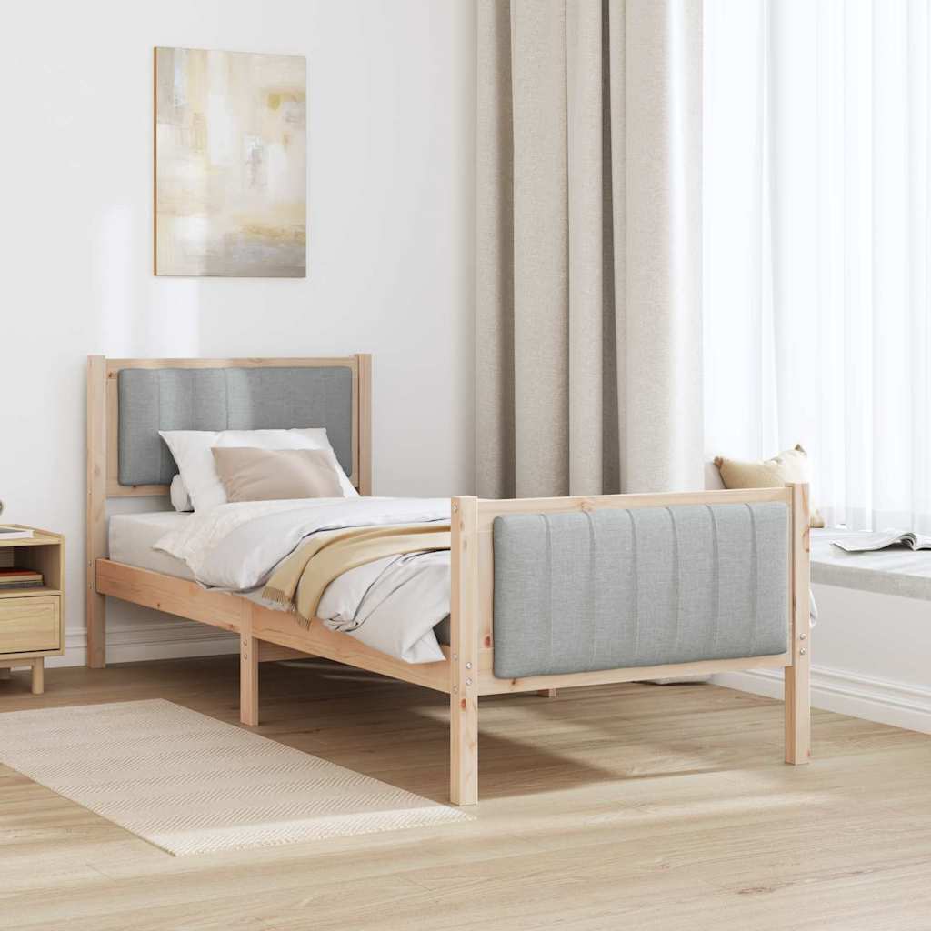 Rám Postele S Čelo Hnědá A Světlá Šedá 80 X 200 Cm