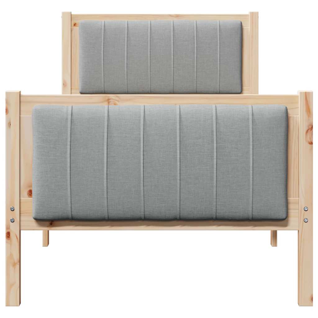 Rám Postele S Čelo Hnědá A Světlá Šedá 80 X 200 Cm