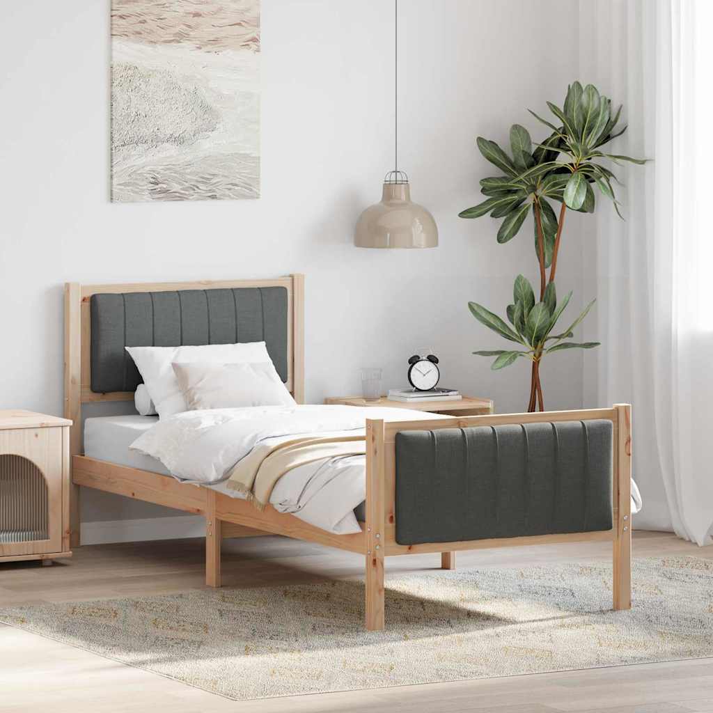 Rám Postele S Čelo Hnědá A Tmavě Šedá 80 X 200 Cm