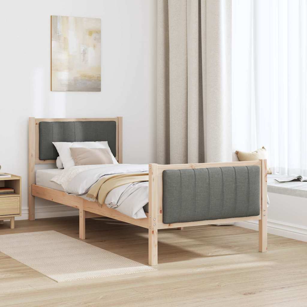 Rám Postele S Čelo Hnědá A Tmavě Šedá 80 X 200 Cm