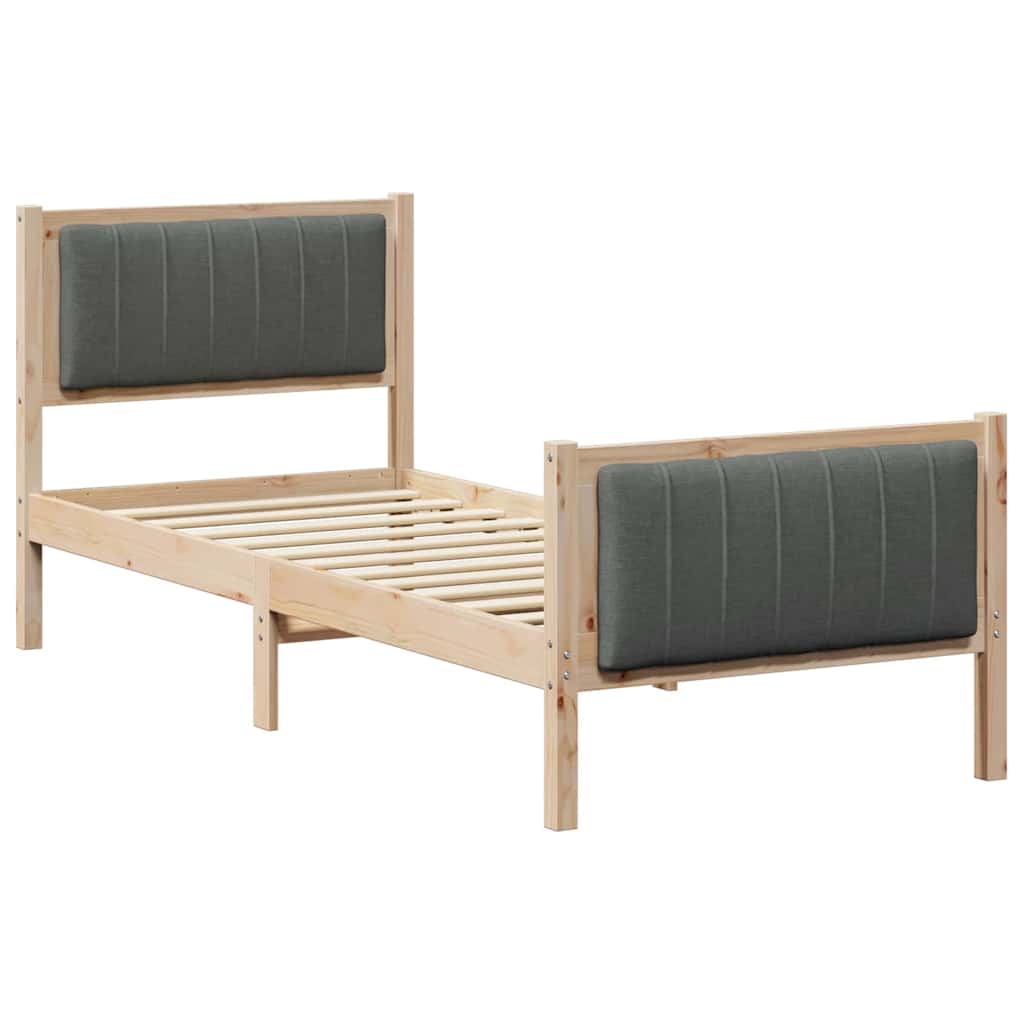 Rám Postele S Čelo Hnědá A Tmavě Šedá 80 X 200 Cm