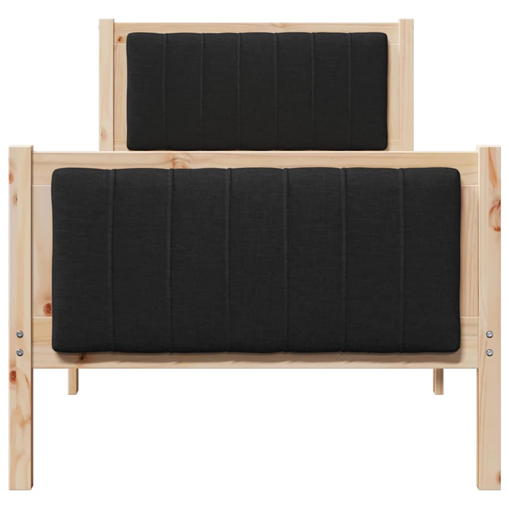Rám Postele Hnědo-Černá 80 X 200 Cm Masivní Borovicové Dřevo