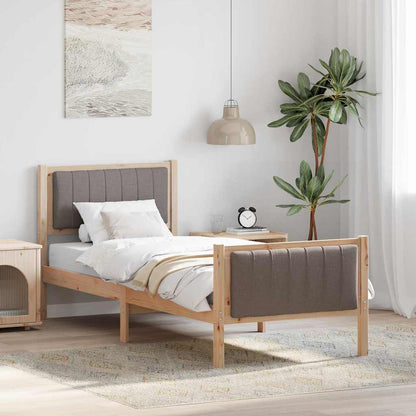 Rám Postele Hnědá A Taupe 80 X 200 Cm Masivní Borovicové Dřevo