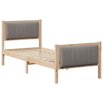 Rám Postele Hnědá A Taupe 80 X 200 Cm Masivní Borovicové Dřevo