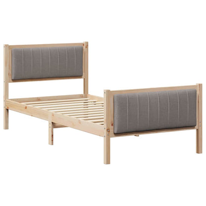 Rám Postele Hnědá A Taupe 90 X 190 Cm Masivní Borovicové Dřevo