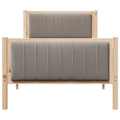 Rám Postele Hnědá A Taupe 90 X 190 Cm Masivní Borovicové Dřevo
