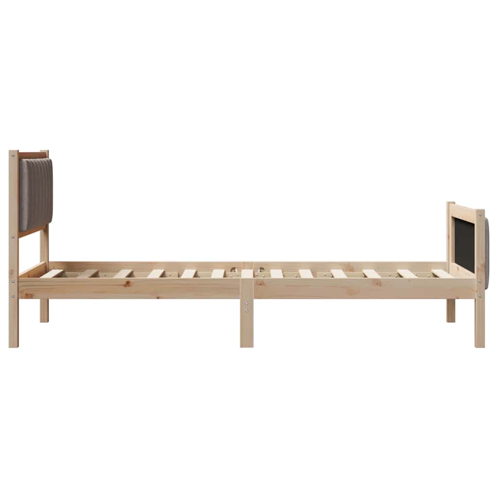 Rám Postele Hnědá A Taupe 90 X 190 Cm Masivní Borovicové Dřevo