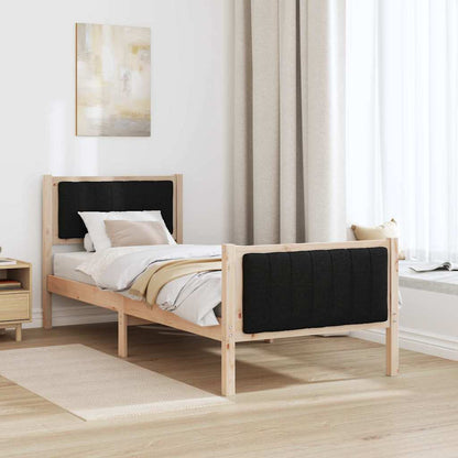 Rám Postele Hnědo-Černá 75 X 190 Cm Masivní Borovicové Dřevo
