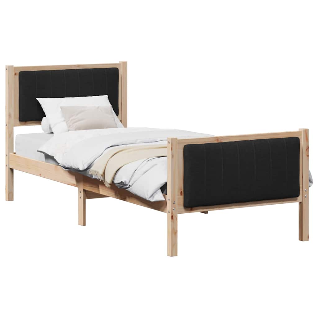 Rám Postele Hnědo-Černá 75 X 190 Cm Masivní Borovicové Dřevo