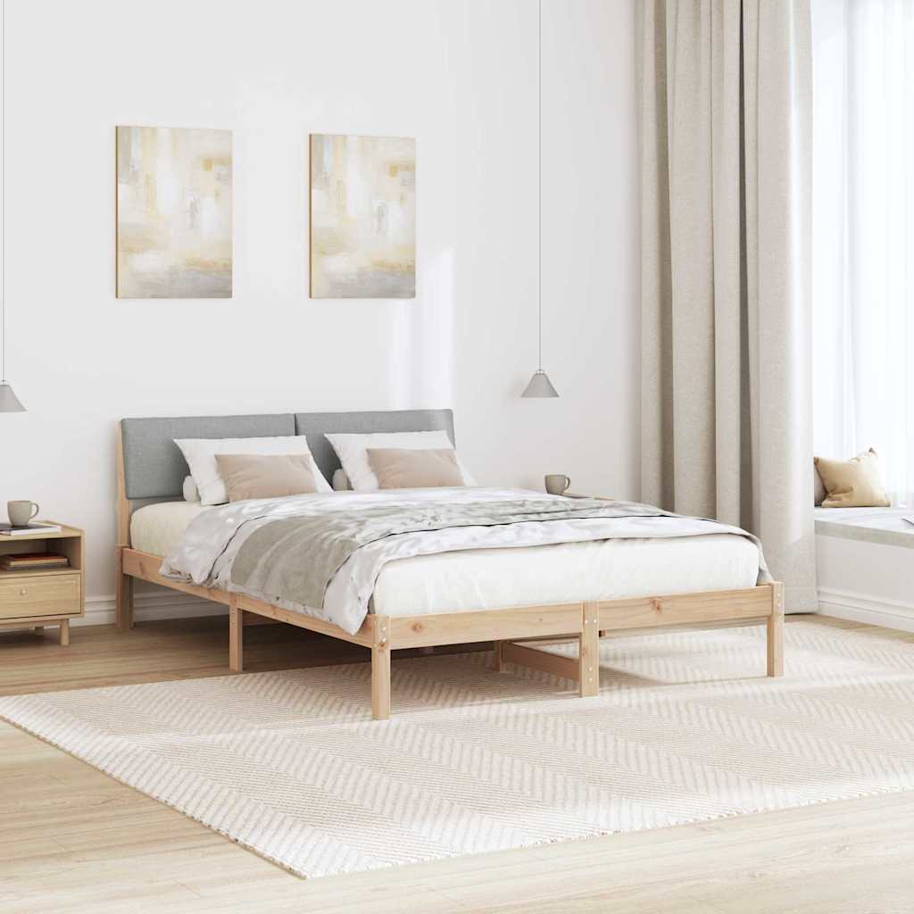 Rám Postele S Čelo Hnědá A Světlá Šedá 160 X 200 Cm