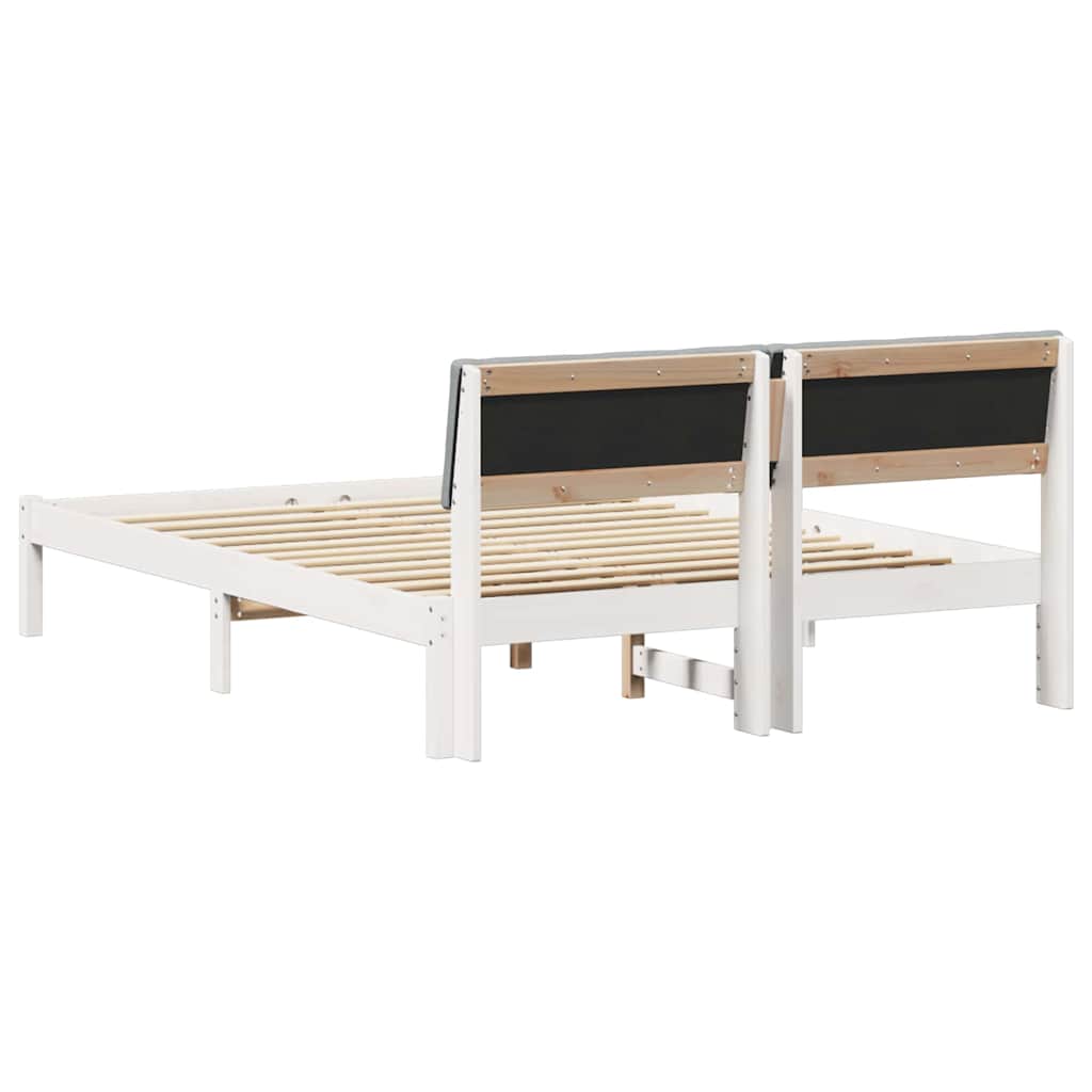 Rám Postele S Čelo Bílá A Světle Šedá 160 X 200 Cm