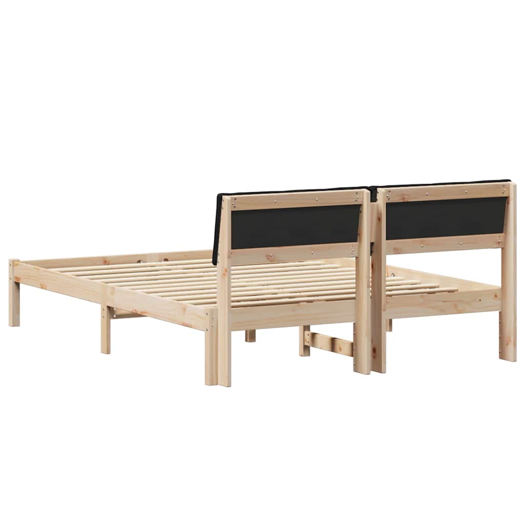 Rám Postele Hnědo-Černá 150 X 200 Cm Masivní Borovicové Dřevo