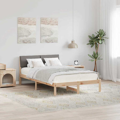 Rám Postele Hnědá A Taupe 120 X 200 Cm Masivní Borovicové Dřevo