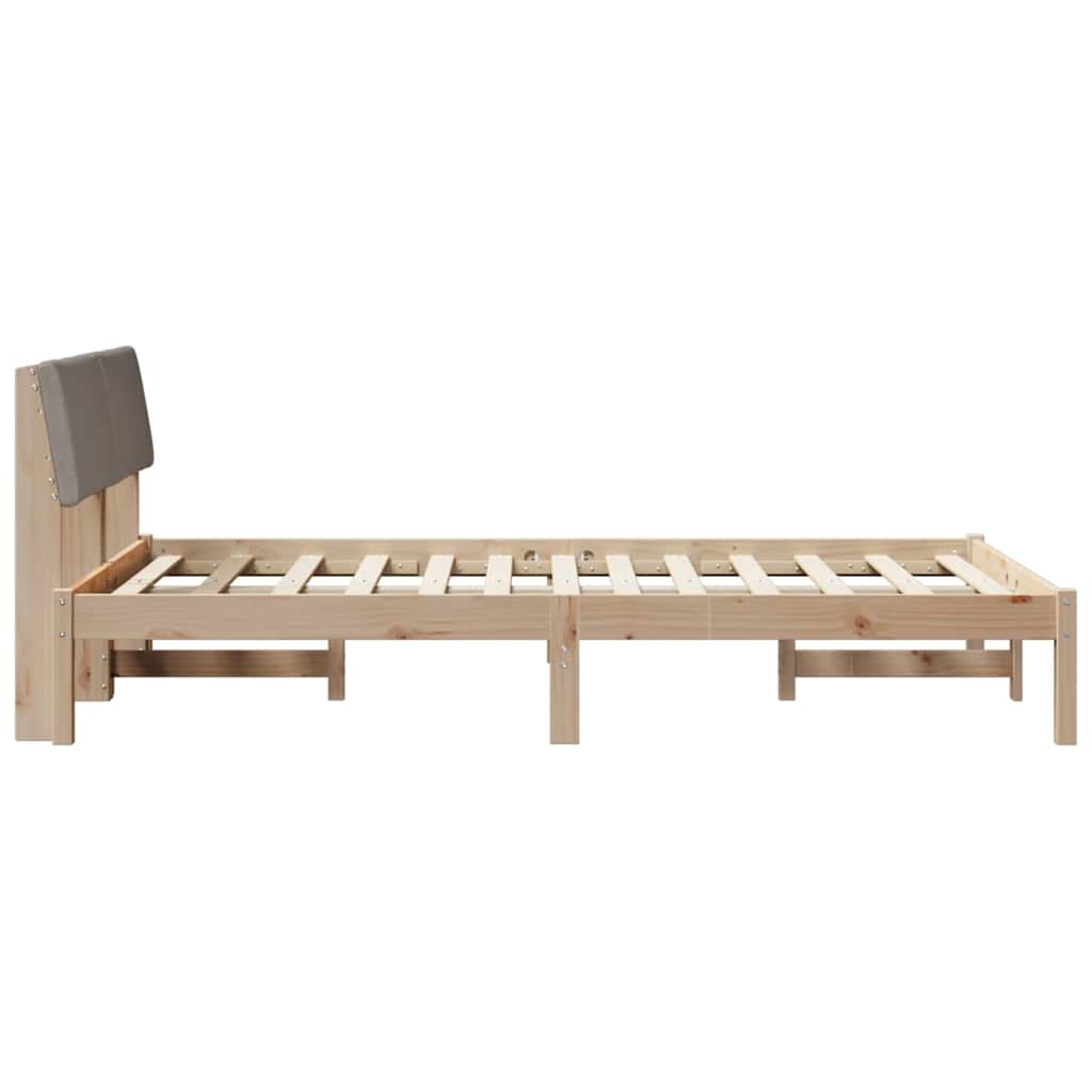 Rám Postele Hnědá A Taupe 120 X 200 Cm Masivní Borovicové Dřevo