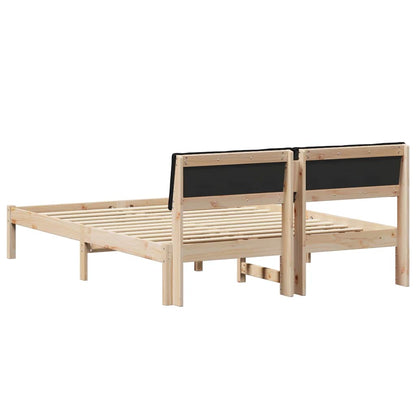 Rám Postele Hnědo-Černá 140 X 190 Cm Masivní Borovicové Dřevo