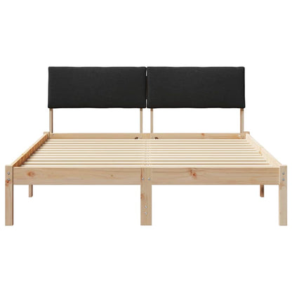 Rám Postele Hnědo-Černá 140 X 190 Cm Masivní Borovicové Dřevo