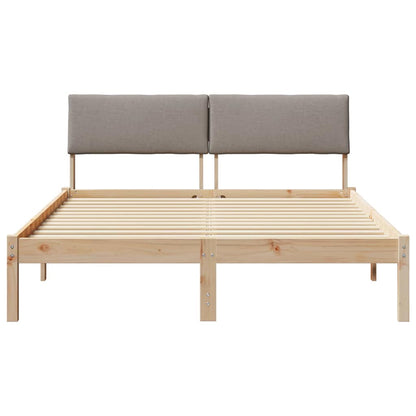 Rám Postele Hnědá A Taupe 140 X 190 Cm Masivní Borovicové Dřevo