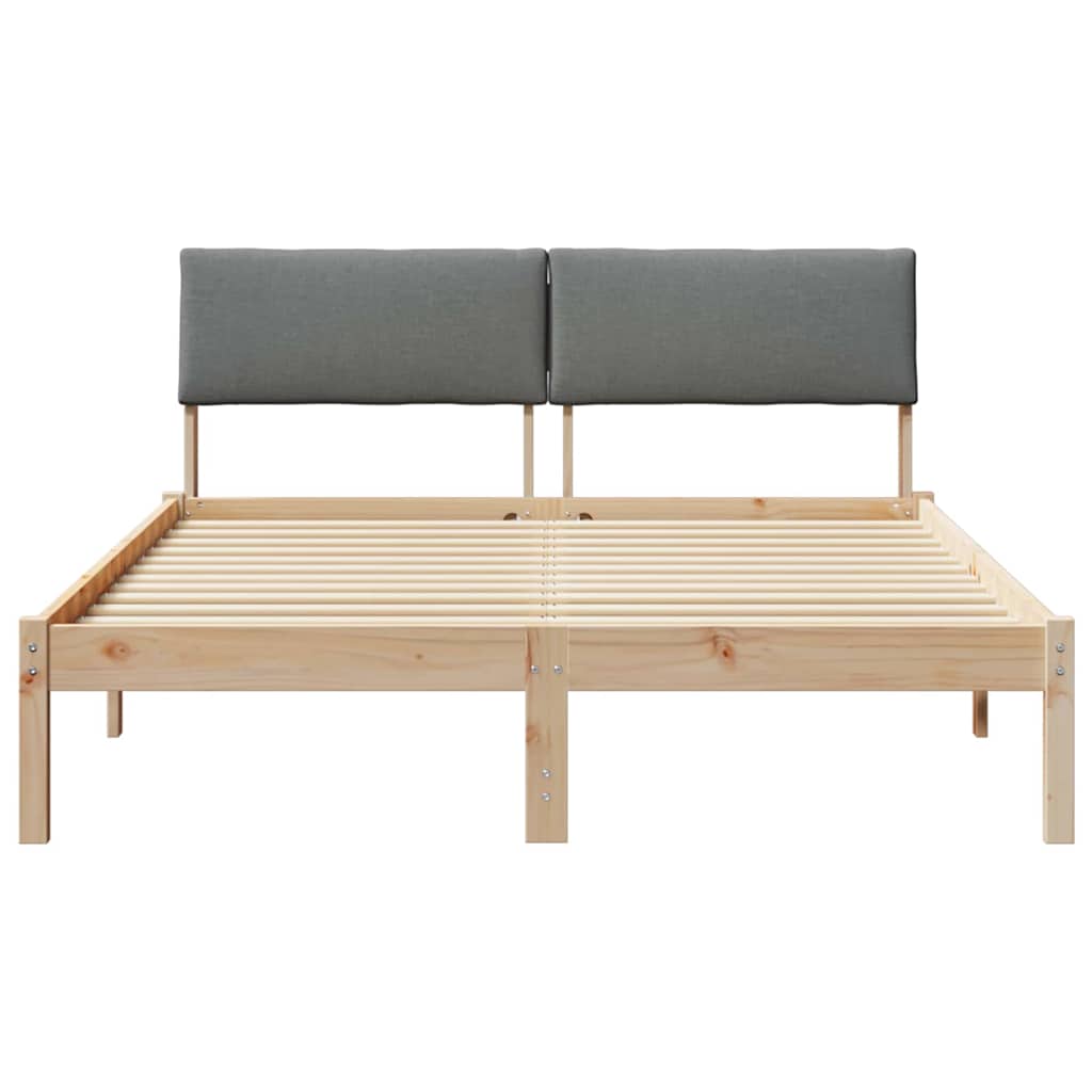 Rám Postele S Čelo Hnědá A Tmavě Šedá 135 X 190 Cm