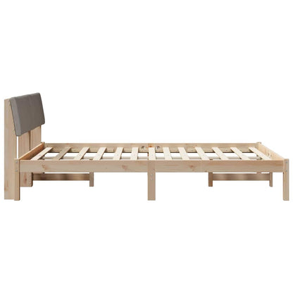 Rám Postele Hnědá A Taupe 135 X 190 Cm Masivní Borovicové Dřevo