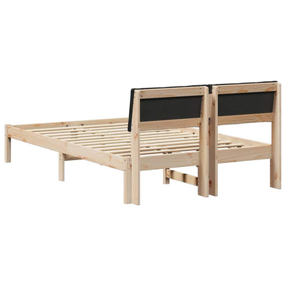 Rám Postele Hnědo-Černá 120 X 190 Cm Masivní Borovicové Dřevo