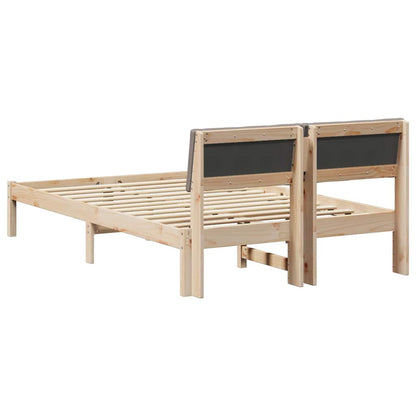 Rám Postele Hnědá A Taupe 120 X 190 Cm Masivní Borovicové Dřevo