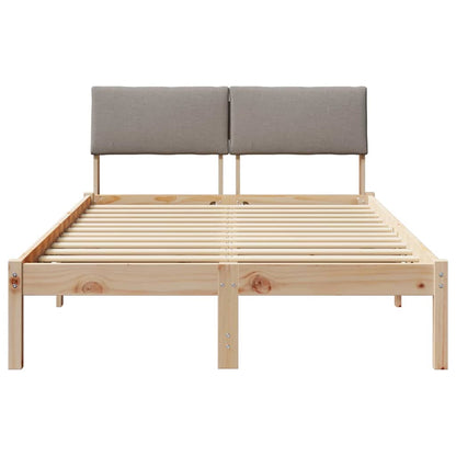 Rám Postele Hnědá A Taupe 120 X 190 Cm Masivní Borovicové Dřevo