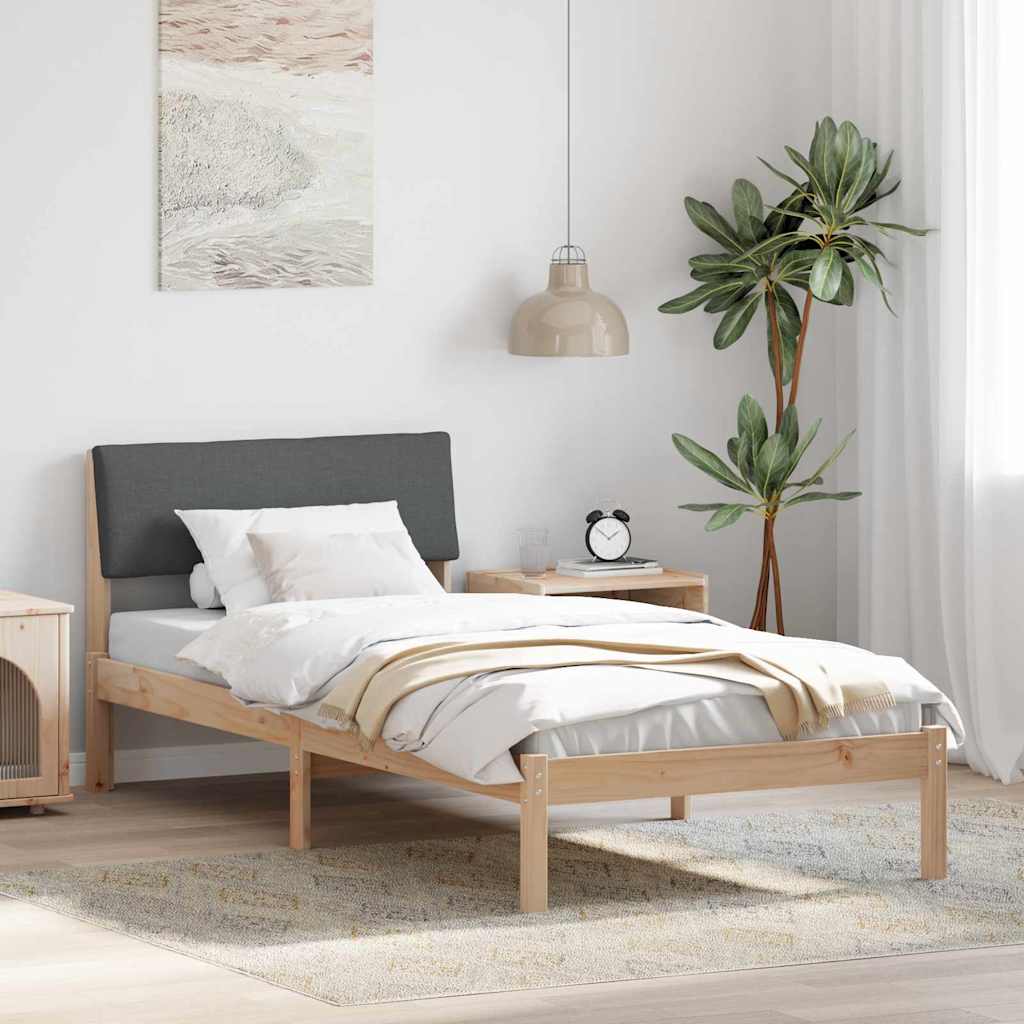 Rám Postele S Čelo Hnědá A Tmavě Šedá 100 X 200 Cm