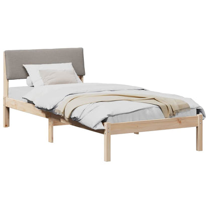 Rám Postele Hnědá A Taupe 100 X 200 Cm Masivní Borovicové Dřevo
