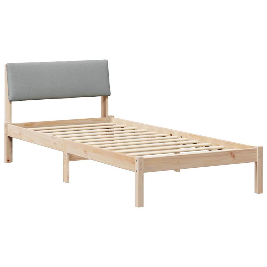 Rám Postele S Čelo Hnědá A Světlá Šedá 90 X 200 Cm