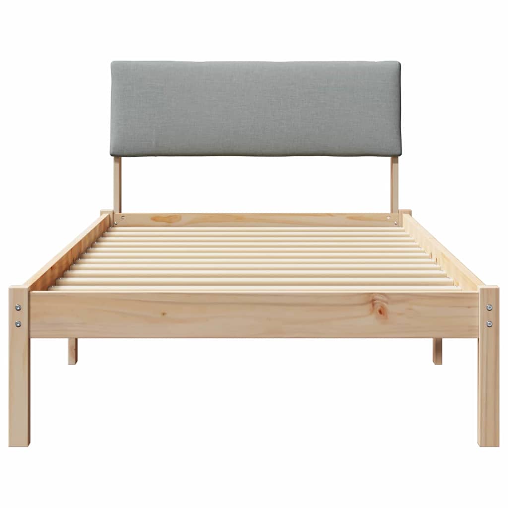 Rám Postele S Čelo Hnědá A Světlá Šedá 90 X 200 Cm