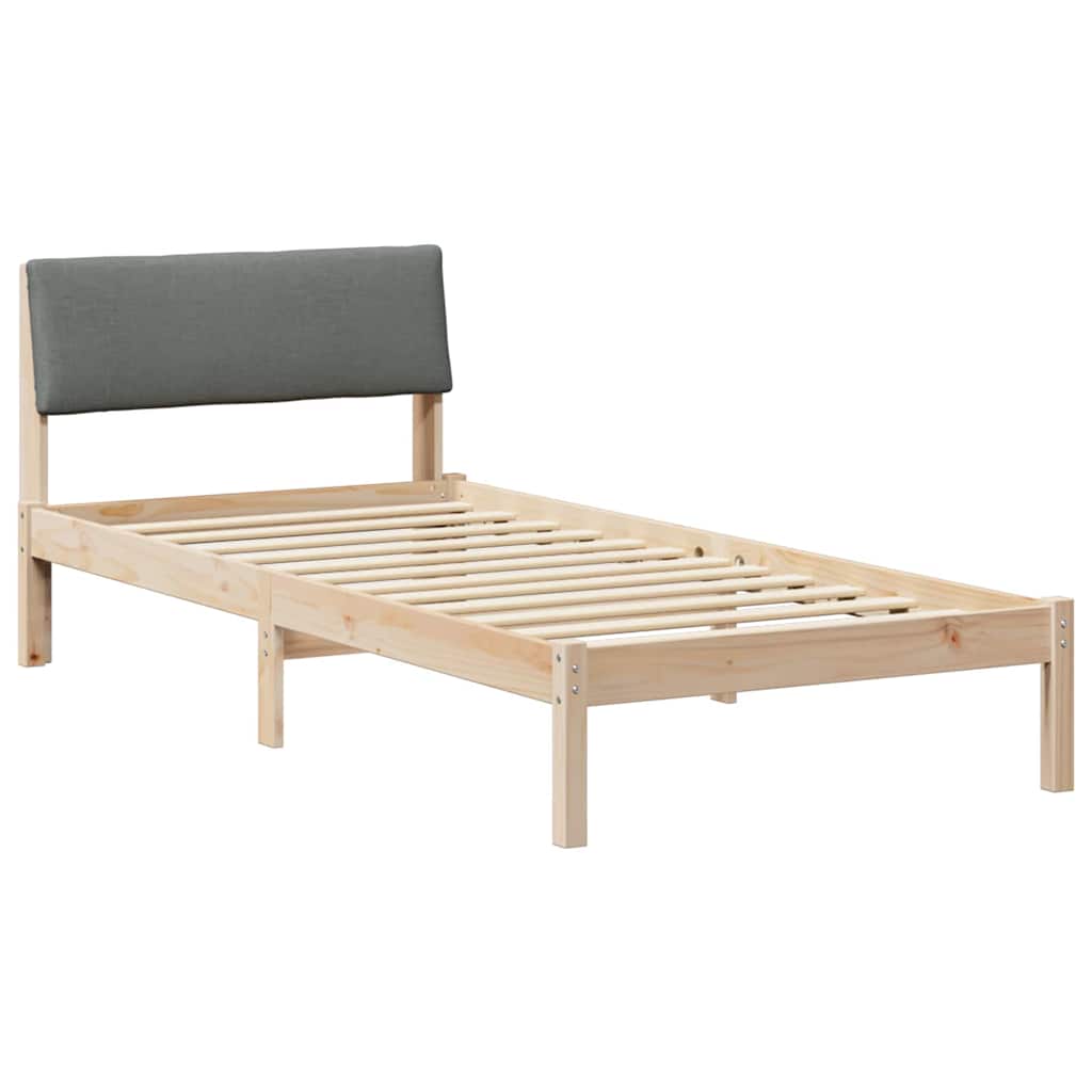 Rám Postele S Čelo Hnědá A Tmavě Šedá 90 X 200 Cm